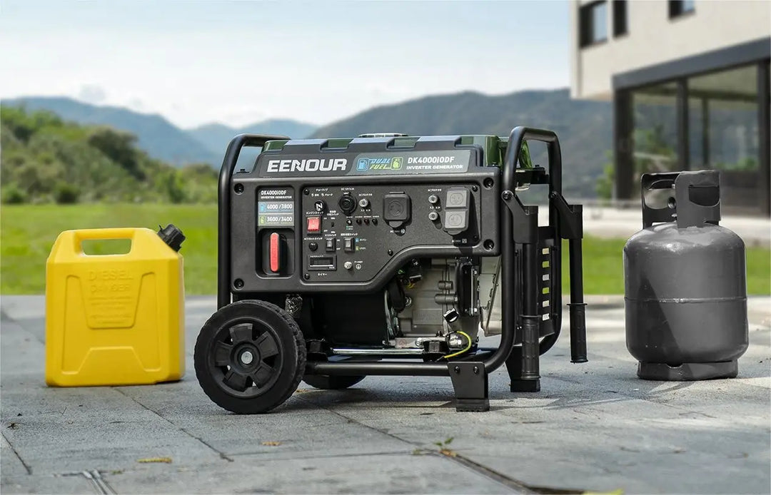 【新製品】2種燃料が対応できるEENOUR開放式インバーター発電機DK4000iODFが発売