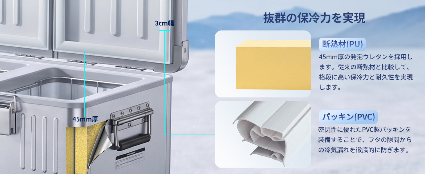 家庭用冷蔵庫並みの冷却性能！EENOURポータブル冷蔵庫AL32（32L）大容量