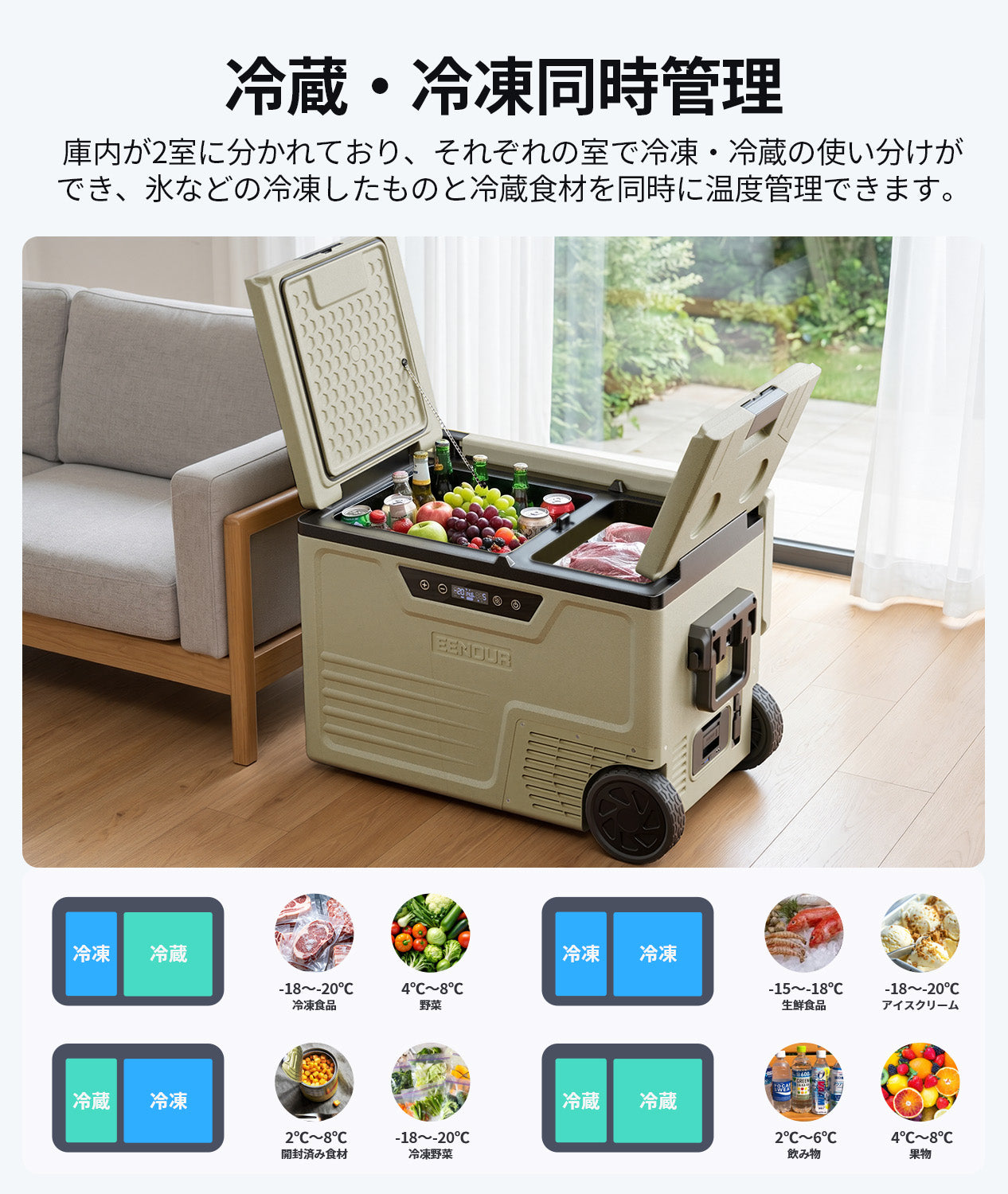 EENOURポータブル冷蔵庫CL58