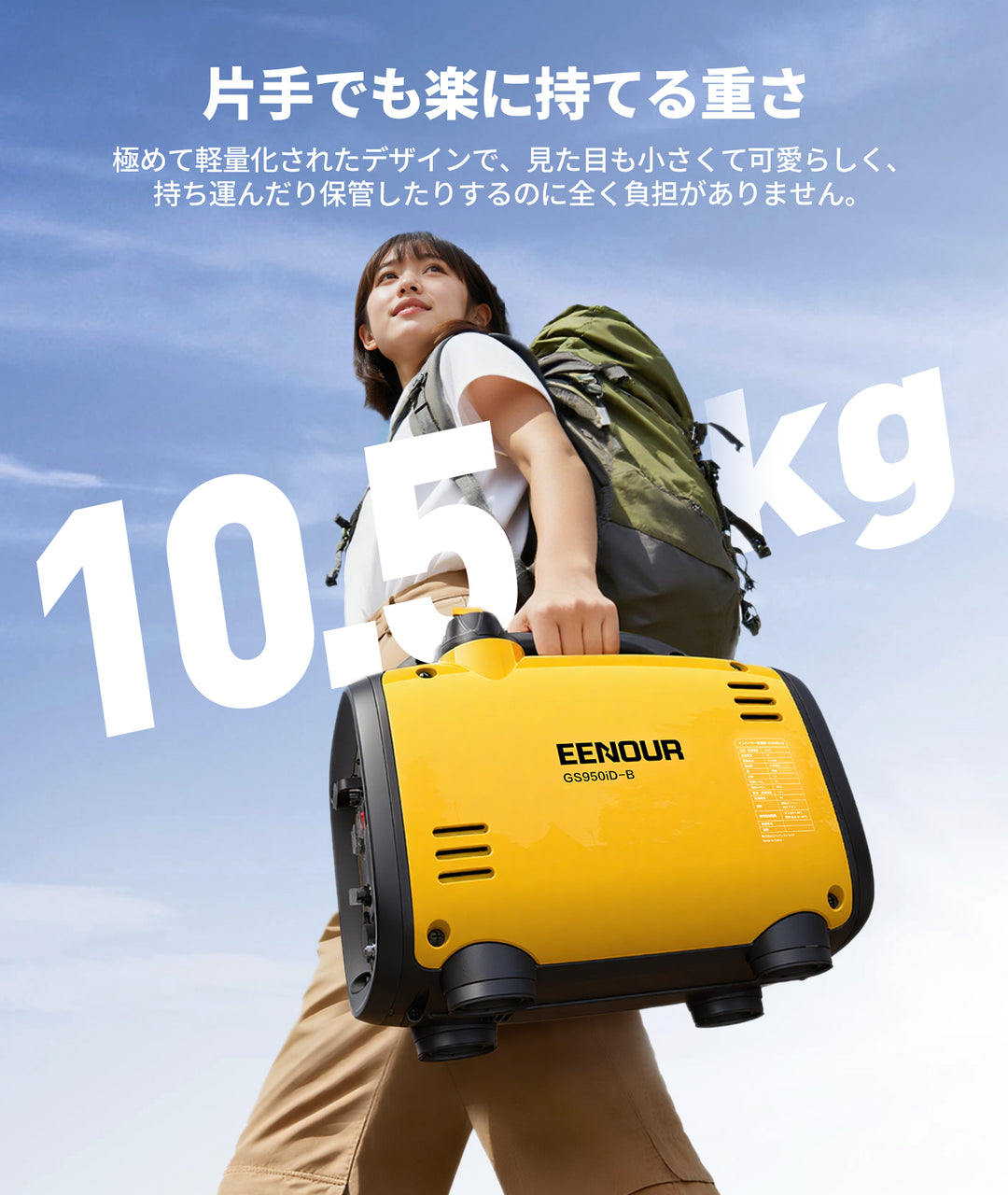 インバーター発電機GS950iD-B 0.7kVA/700W