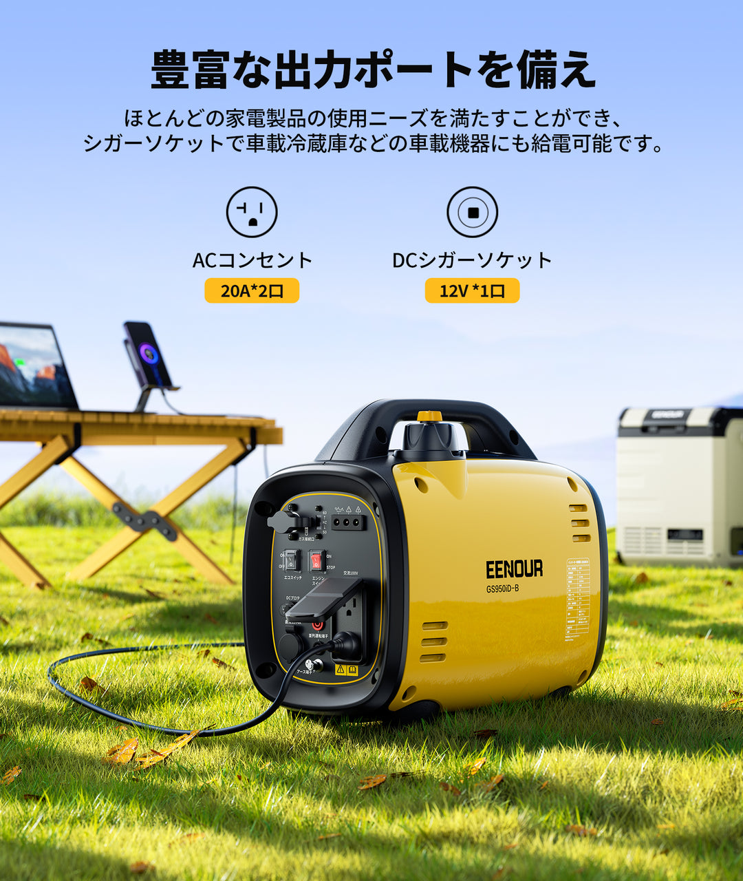 インバーター発電機GS950iD-B 0.7kVA/700W