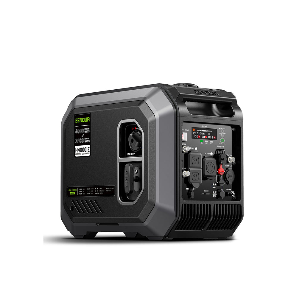 【新品・保証1年】インバーター発電機　1100w 　Aipower 2026年最新】3500Wの高出力！EENOURインバーター発電機H4000iE セル