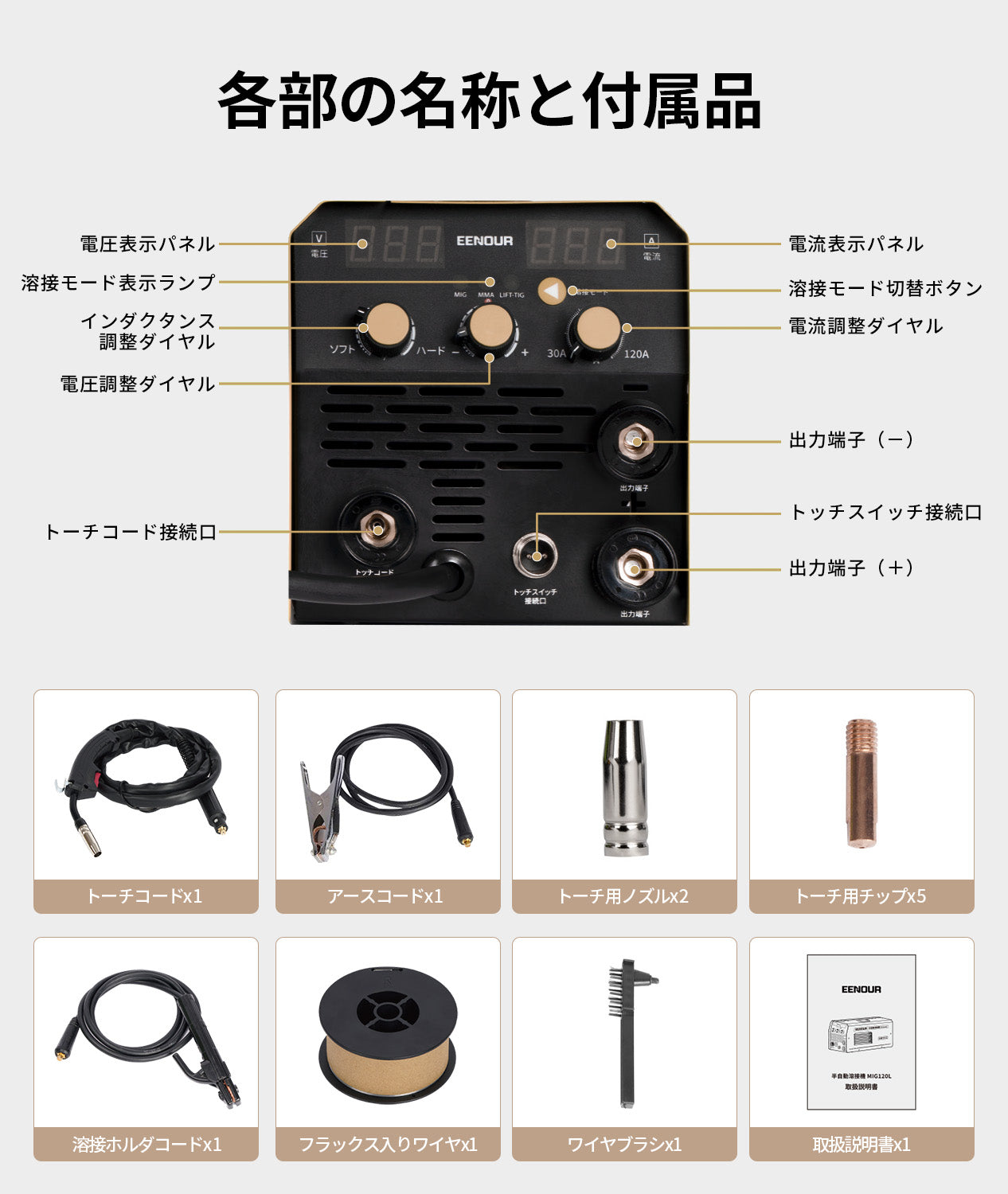 半自動溶接機MIG120L ベージュ – EENOUR