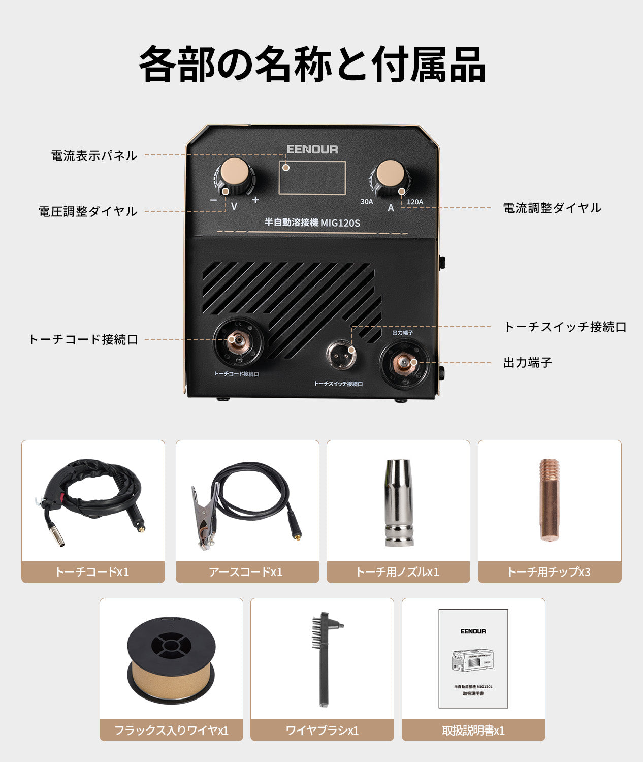 半自動溶接機MIG120S ベージュ – EENOUR