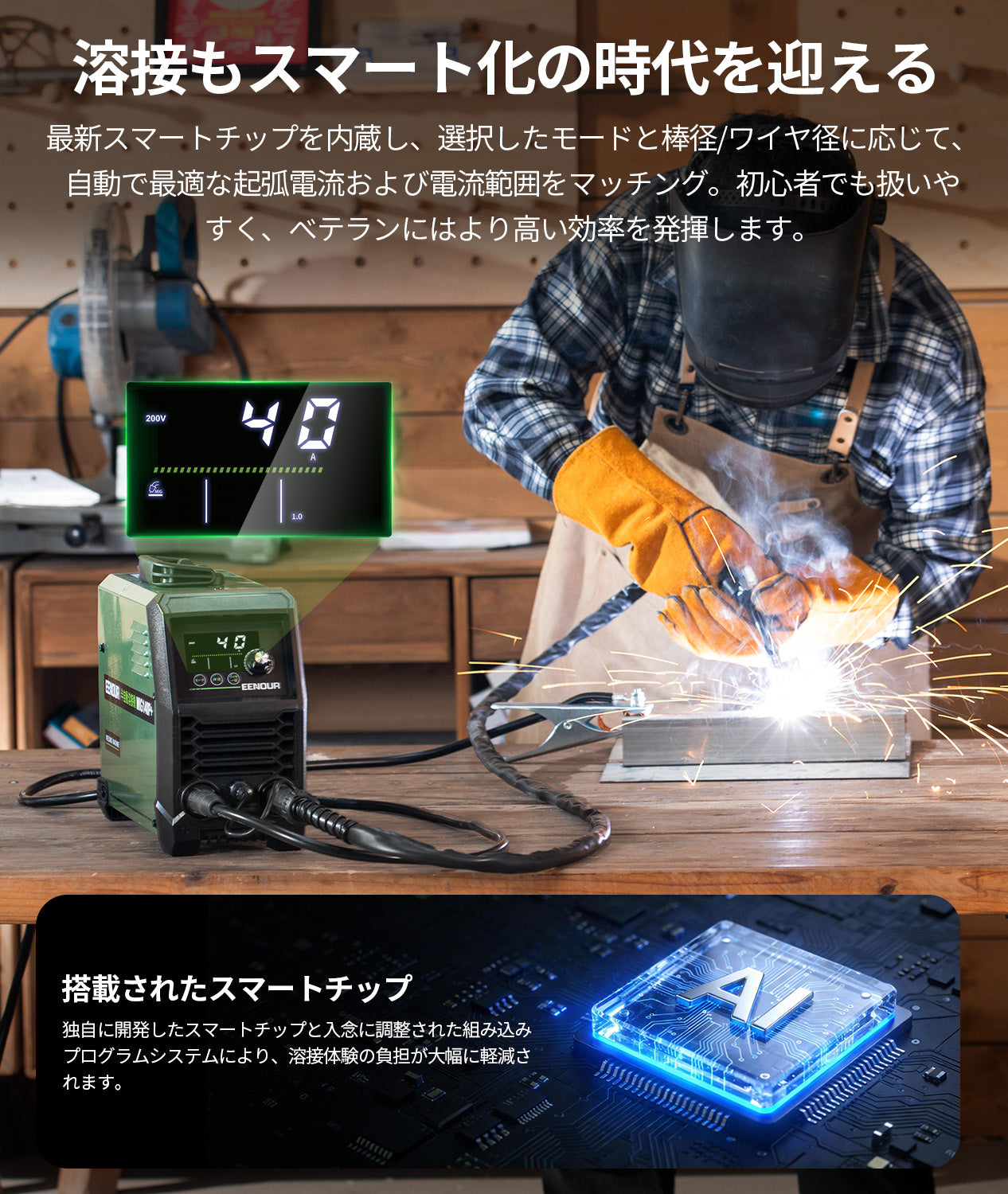 EENOUR半自動溶接機MIG140P+