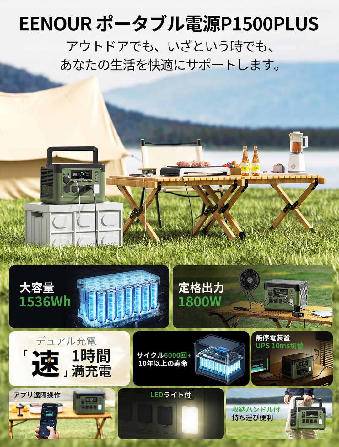 ポータブル電源P1500PLUS