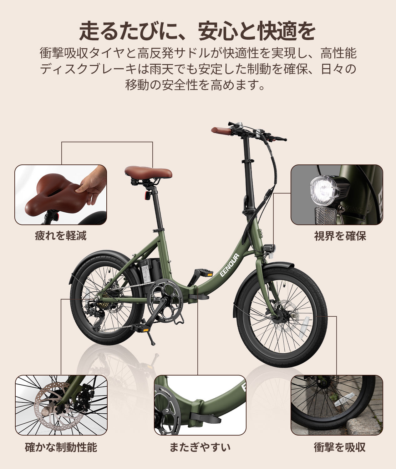 夏の通勤・通学の汗対策に！EENOUR電動アシスト自転車S1 軽量スリム