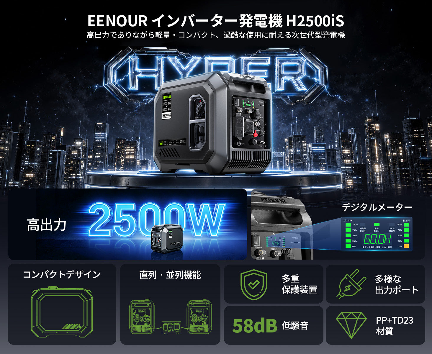 2026年新発売】インバーター発電機H2500iS – EENOUR