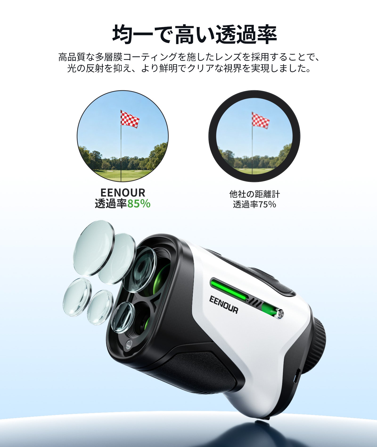 EENOURゴルフレーザー距離計K2
