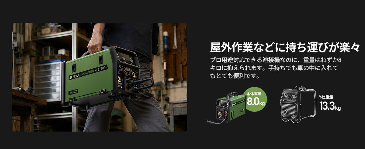 本体約8.0kg。持ち運びやすい実用設計